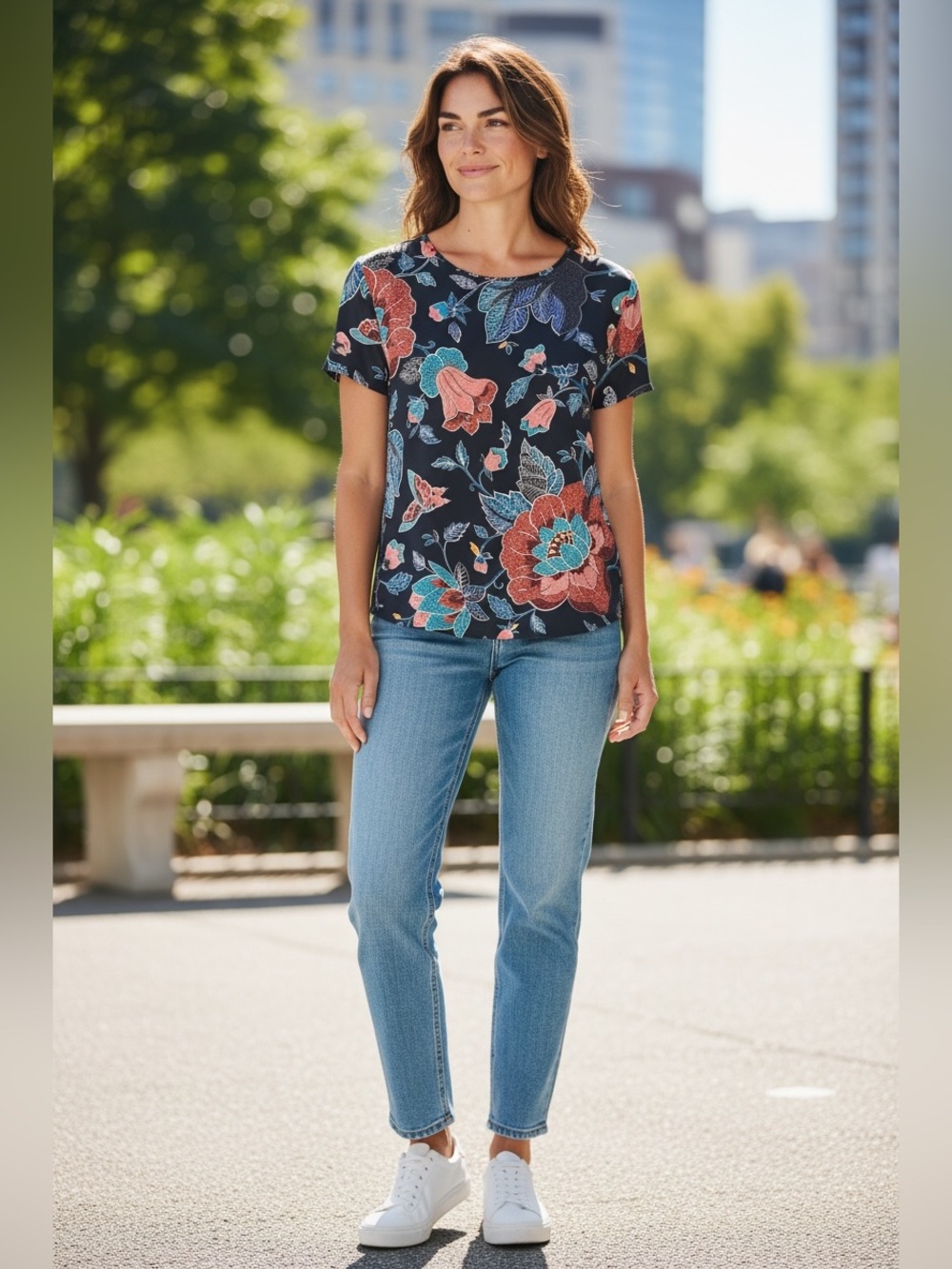 LOFT Floral Print Blouse XL